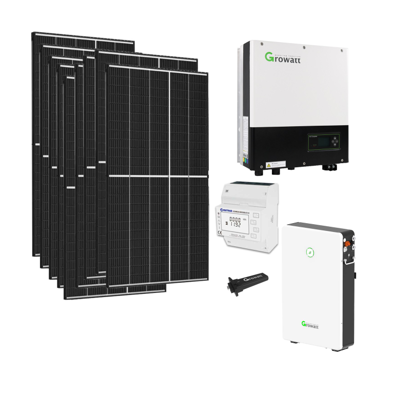 Photovoltaikanlage Set 4000Wp / 4,6kW mit Trina Solar 400 Wp und Growatt SPH 4600 und GBLI Batteriespeicher
