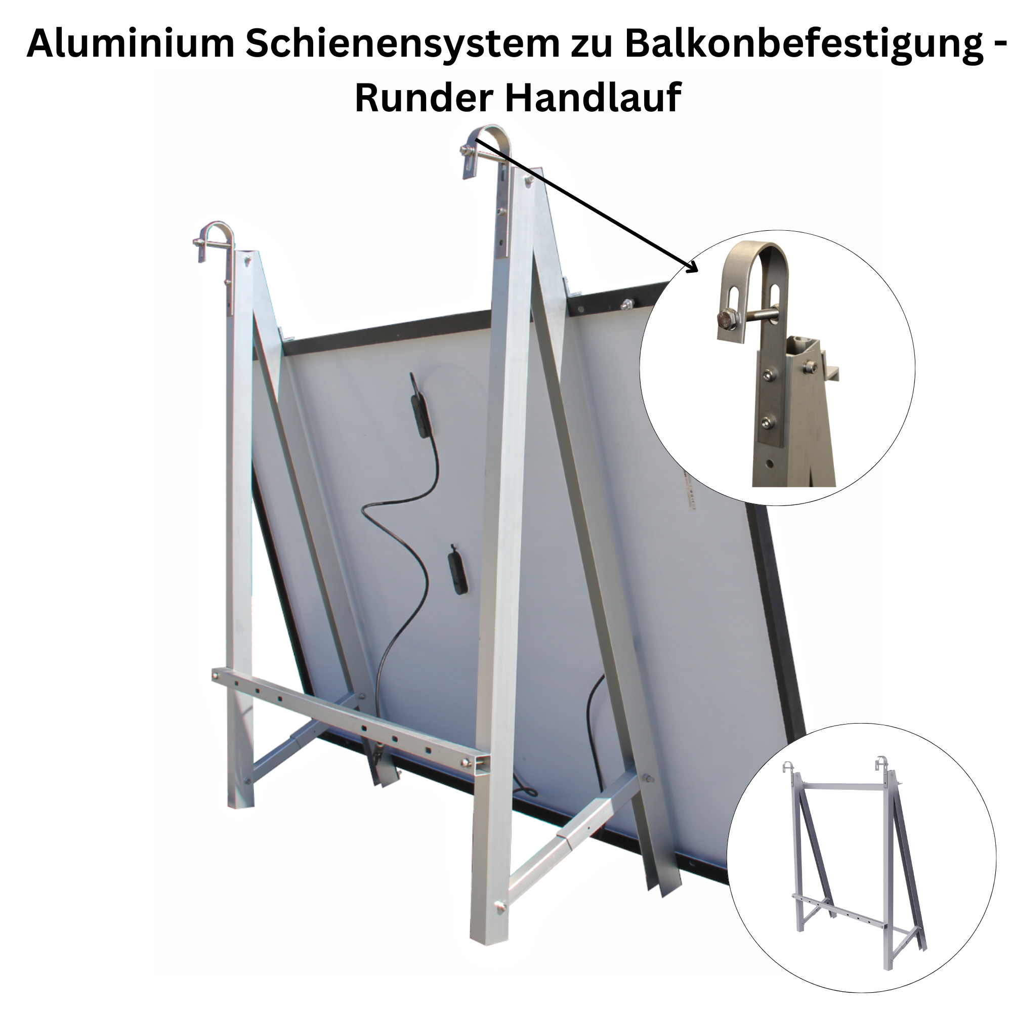 Aluminium Schienensystem zu Balkonbefestigung-Runder Handlauf