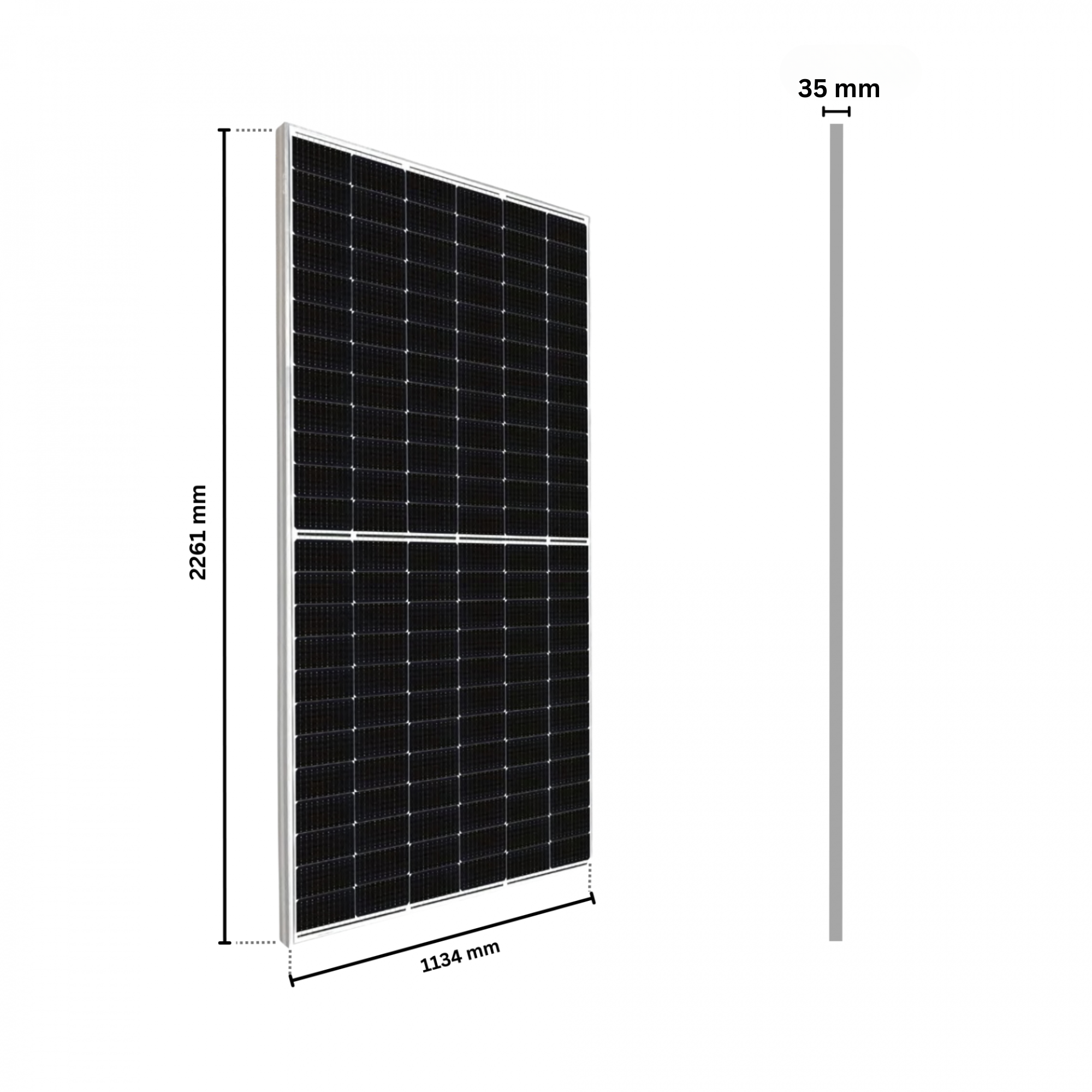 Anbmessung Solarmodull Canadian Solar 550Wp HiKu6 Mono Perc